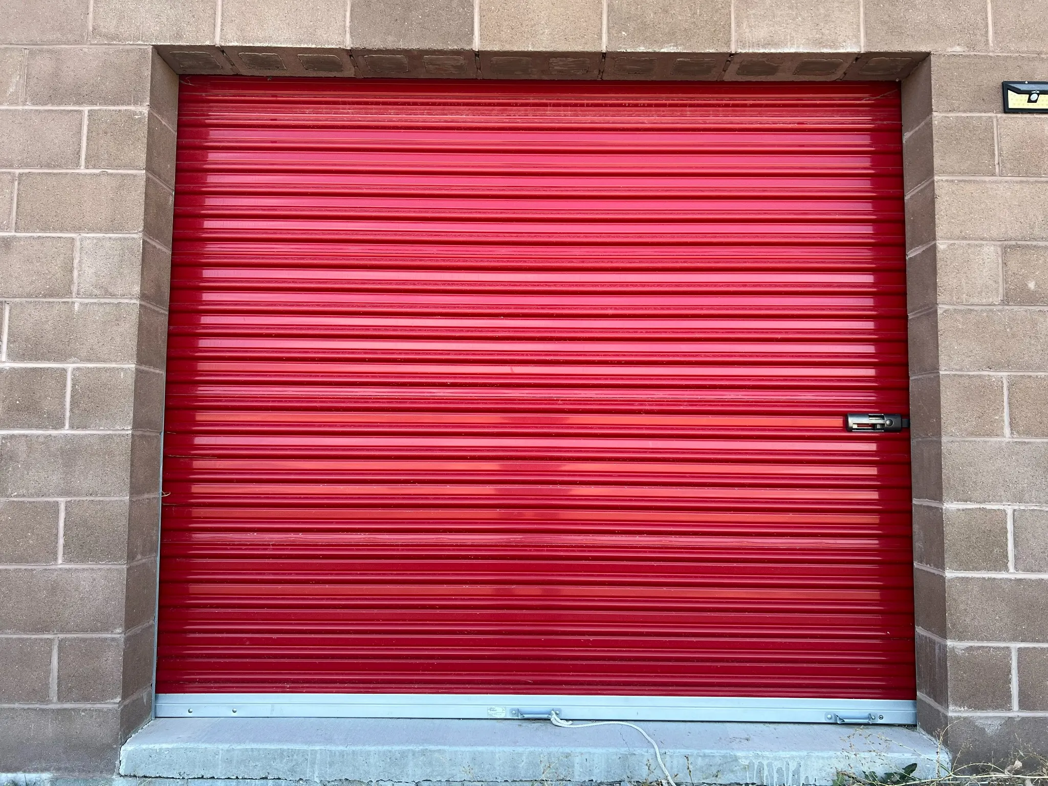 Storage unit door at Backroad Storage