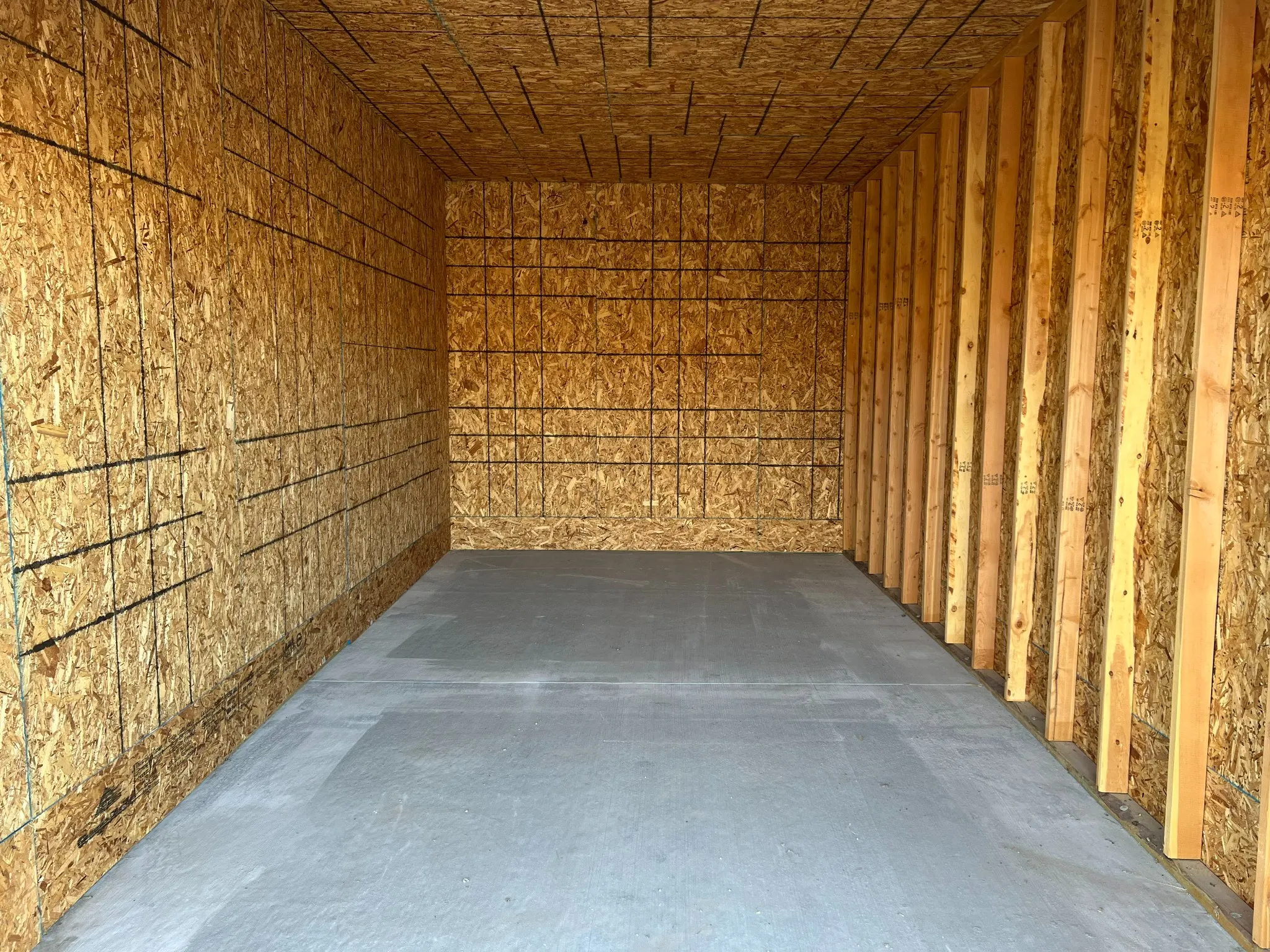 Inside a 10x20 storage unit at Backroad Storage