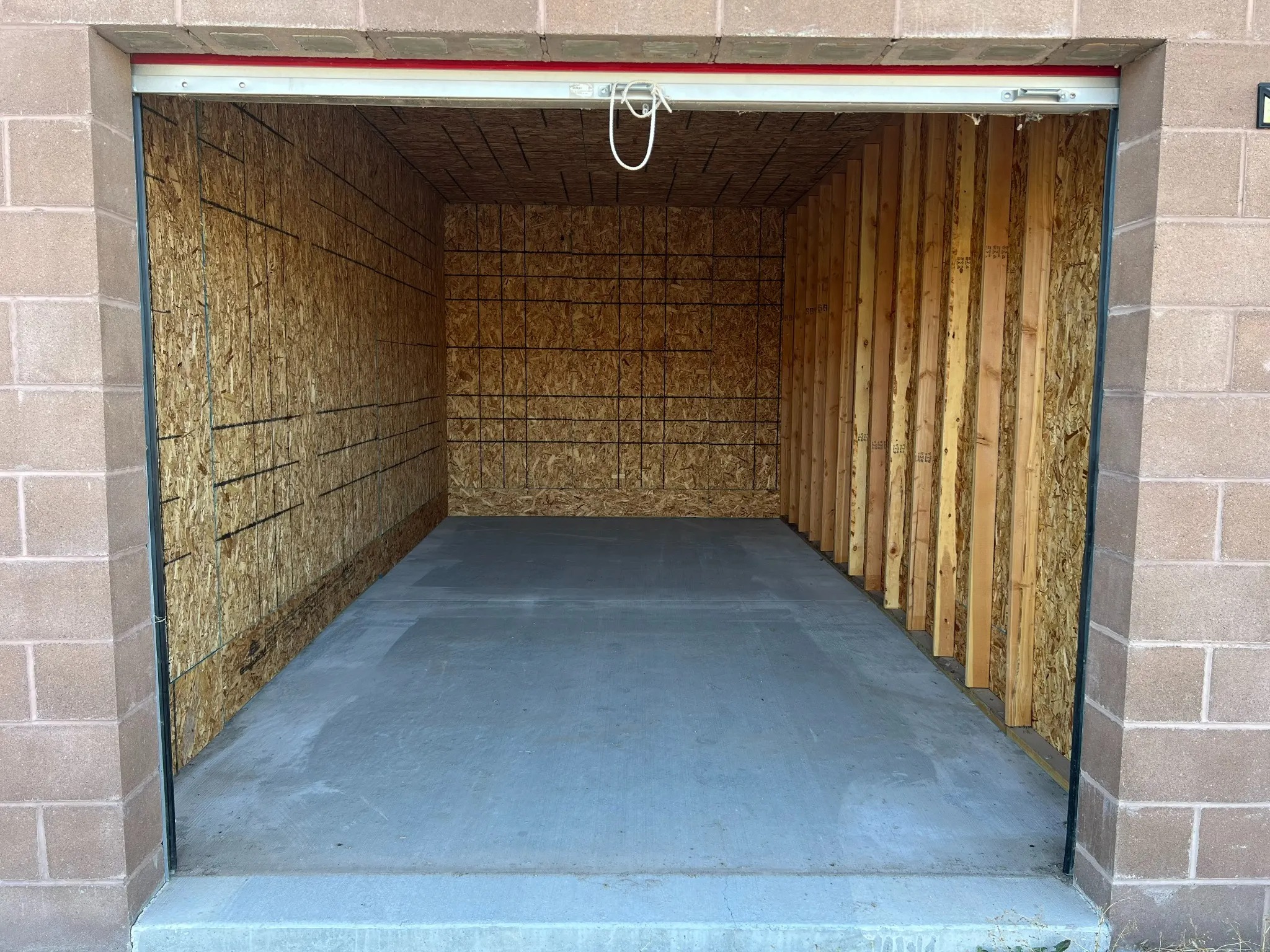Open storage unit at Backroad Storage